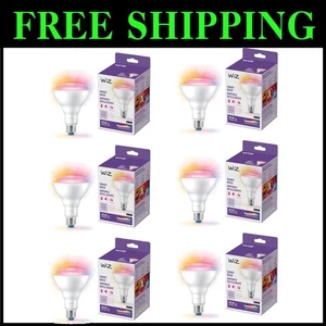 Voice Activated 65W Color LED Smart Bulb Set - 6-Pack with Motion Detection - Picture 1 of 9