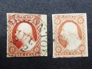 nystamps US Stamp # 10A 11A Used $170           N21x1636 - Picture 1 of 2