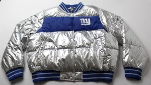 New York Giants Women's G-III For Her Metallic Crop Jacket NC3 Silver Size 2XL - Picture 1 of 7