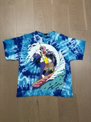 Camiseta De Colección Jerry Leigh Tie Dye Sylvester Para Hombres Azul Mediano 1993 De Colección Años 90 Foto 1 de 4