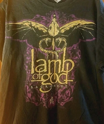 Vintage Lamb of God 2007 Adult Sz Medium Sacrament Band T-Shirt Black Hanes Tag - Image 1 of 4