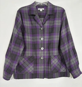 Damen Vintage Pendleton Limited Edition 49er lila kariert Wolle Hemd Jacke Gr. PL - Bild 1 von 13