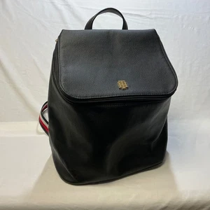 Tommy Hilfiger Black Convertible Backpack Shoulder Bag Purse Red White Blue - Picture 1 of 10