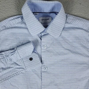 Duchamp Shirt Mens  Size 15 Blue Plaid Dress Button Up Long Sleeve - Picture 1 of 7
