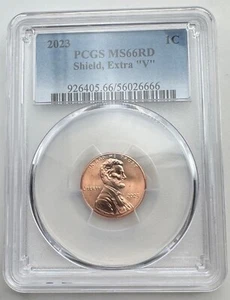 2023 Lincoln Shield Cent Extra V - PCGS Graded MS66RD - Penny - 1C - Xtra V - Picture 1 of 4