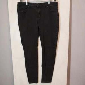 Cali 1850 Women’s Jeans Size 13 Black Denim Stretch Skinny Leg Mid Rise Cropped - Picture 1 of 10