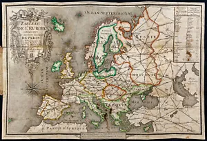 1794 - Carte géographique ancienne de l'Europe - Par oudiette - Carte dépliante - Foto 1 di 6