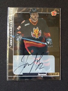 JAROME IGINLA 🇨🇦 2000-01 Be A Player Signature Auto Autograph #186 Flames