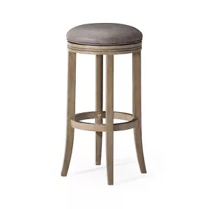 Maven Lane Bar Stool in Reclaimed Oak Finish w/Ronan Stone Vegan Leather (Used) - Picture 1 of 6
