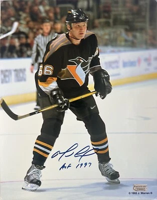 Foto Autografiada 14x11 Auténtica Rara Firmada Mario Lemieux con Certificado de Autenticidad Foto 1 de 4