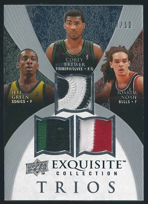 Corey Brewer Jeff Green Joakim Noah 07-08 Exquisite Trios Patch RC Gators 07/10 - Image 1 of 2