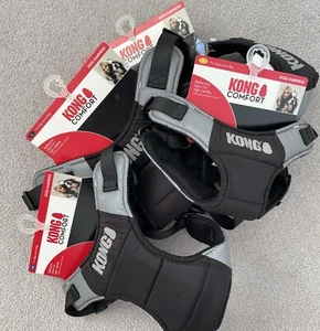 Black & Grey KONG COMFORT STEP IN Dog Chest Harness - REFLECTIVE PADDED - S/M/L - Picture 1 of 17