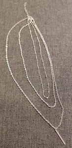 3 Chain silver Necklace - Picture 1 of 5