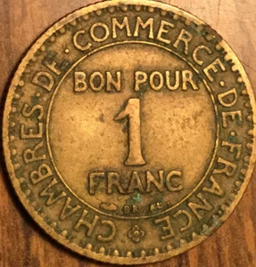 1922 FRANCE 1 FRANC COIN - Picture 1 of 2