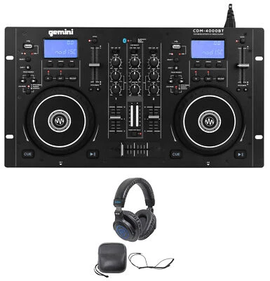 Gemini CDM-4000BT Dual DJ CD/USB Mediaplayer mit Bluetooth/Mixer + Kopfhörer - Bild 1 von 4