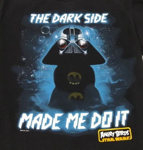 Star Wars Angry Birds The Dark Side Made Me Do It T-Shirt Jugend Größe 18 - Bild 1 von 5