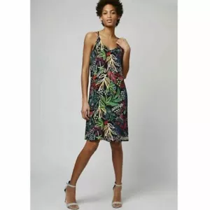 TOPSHOP NWT Jungle Print Summer Vacation Slip Dress Beach Cover Up Sz 2 MSRP $60 - Picture 1 of 8