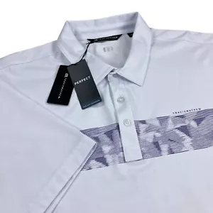 Travis Mathew Bigger Boot Golf Polo Herren L, XL, 2XL SLIM FIT weiß lila Neu mit Etikett - Bild 1 von 6