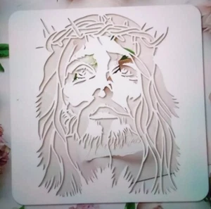 GROSSE JESUS - DORNENKRONE wiederverwendbare Schablone Airbrush Malerei etc Neu 30x30cm - Bild 1 von 4