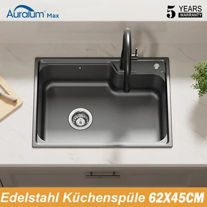 Fregadero empotrado Fregadero Fregadero de cocina con juego de desagüe Fregadero esquinero Acero inoxidable 62X45 - Imagen 1 de 16