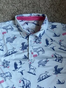 Swannies Golf Polo Shirt XL Golfing Animals Blue Gray - Bild 1 von 7