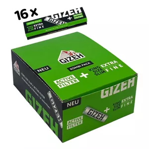 Gizeh Kombi Pack BLACK 16x: King Size Slim Heft à 34 Papers + 16 Active Filter - Bild 1 von 3