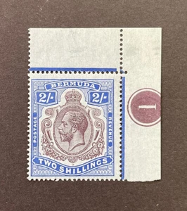 Bermuda SG 51ba MNH Plate 1 Corner Marginal - Break In Scroll Variety - CAT £325 - Picture 1 of 4