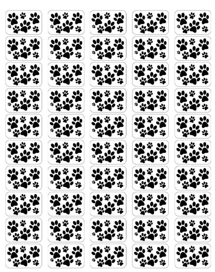 50 sellos/etiquetas/pegatinas de sobre con estampado de patas múltiples, 1" por 1,5" Foto 1 de 1