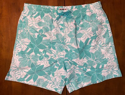 Weekender Board Swim Shorts Mens Size Large Hawaiian Mint Green Floral EUC - Image 1 of 4