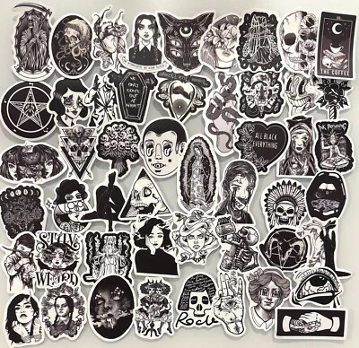 Stickerbomb 50x  Totenkopf Skull Aufkleber Sticker schwarz weiß Laptop Gothic - Bild 1 von 4