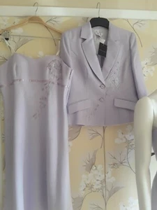 FRANK USHER Dress and Jacket SUIT luxury embroidery size 14 Brand NEW - Picture 1 of 10
