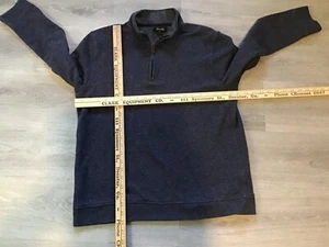 Maglione Pullover TASSO ELBA Blu Scuro Modello Geo Quarto Zip Maglia Grande L - Foto 1 di 5
