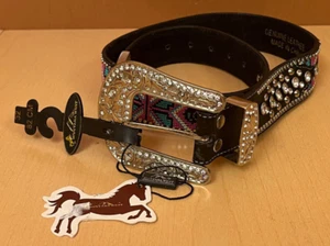 Strass Glitzer Nieten Perlen schwarz Gürtel Country 32/82 Rodeo Montana West - Bild 1 von 10