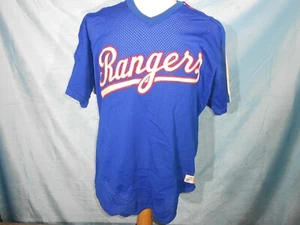 MAGLIA BASEBALL TEXAS RANGERS RAWLINGS BLU VINTAGE MLB ANNI 70 3B2 - Foto 1 di 6