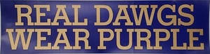 VTG University of Washington Huskies Real Dawgs Wear Purple Decal 14"x3.5" - Picture 1 of 2