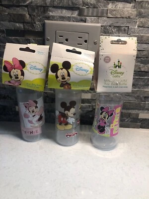 De colección Disney Bebé Mickey Mouse Y Minnie 9oz Biberón Lote Libre de BPA NUEVO Foto 1 de 2