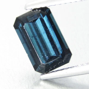 Increíble turmalina azul natural de 2,48 quilates bonita colección de piedras preciosas corte esmeralda - Imagen 1 de 3