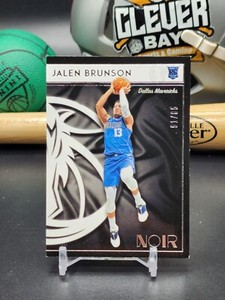 Jalen Brunson 2018-19 Panini Noir Icon Edition #180 Mavericks RC Rookie /85 (cb)