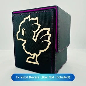 2x Decals - GOLD Chocobo Custom Deck Box - Final Fantasy Standard or 100 MTG - Picture 1 of 3