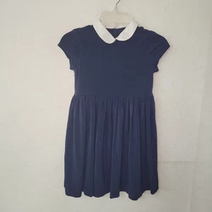 Polo Ralph Lauren Dress Girls Size 6 Navy Blue White Collar Short Sleeve Lined - Picture 1 of 13