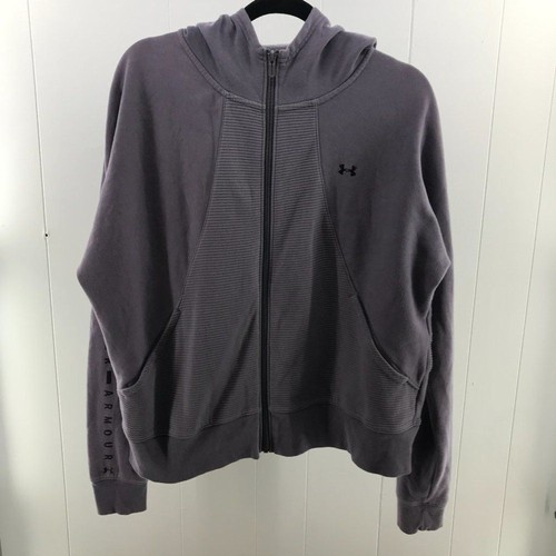 VETEMENTS Felpa con cappuccio Under Armour lavanda full zip logo dettaglio sul braccio taglia XL