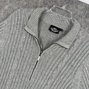 Harley Davidson Damen 1/2 Zip Pullover Kängurutasche bestickt grau Gr. 1W - Bild 1 von 8