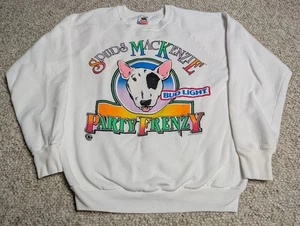 Felpa girocollo vintage Spuds Mackenzie Bud Light Party frenesia 1987 grande - Foto 1 di 10