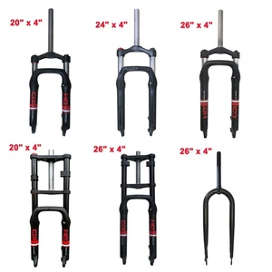 CDH 4.0" Fat Tire Bike Fork 20" / 26" Suspension Bicycle Fork E-Bike Disc Brake - Picture 1 of 49
