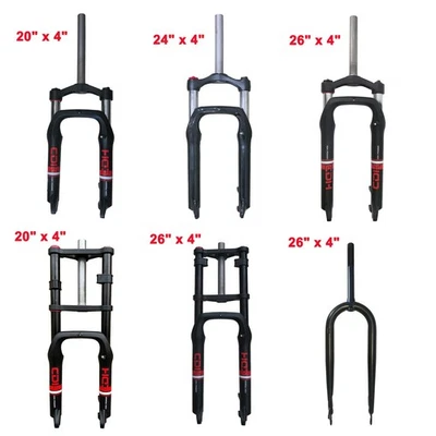 CDH 4.0" Fat Tire Bike Fork 20" / 26" Suspension Bicycle Fork E-Bike Disc Brake - Image 1 of 4