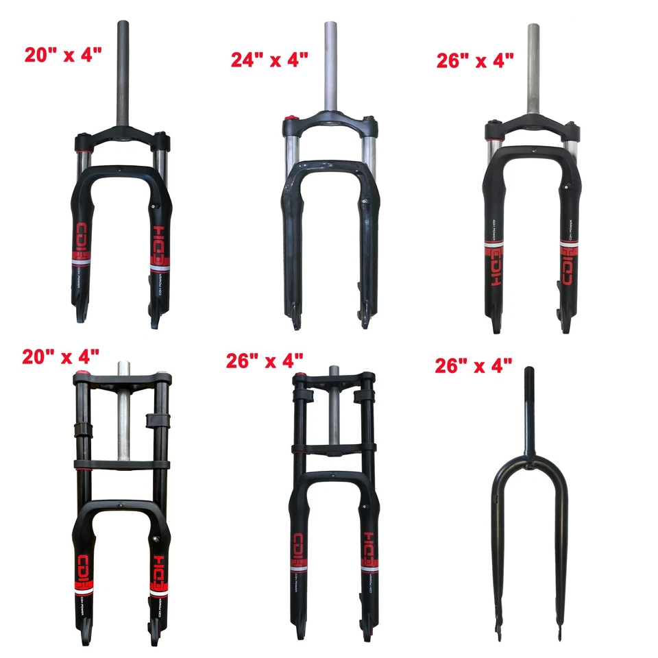 CDHPOWER CDH 4.0" Fat Tire Bike Fork 20" / 26" Suspension Bicycle Fork E-Bike Disc Brake