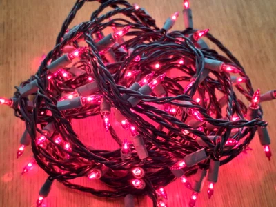 100 Count ~45 Feet Red Color String Lights In/Outdoor UL rated USED Tested Work - Image 1 of 3