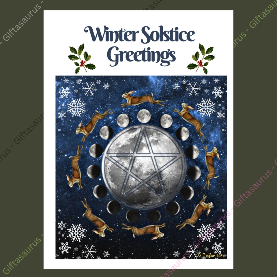 E TAYLOR ART Personalised Winter Solstice Card Plantable Seed Opt Goddess Wiccan Pagan Seeded