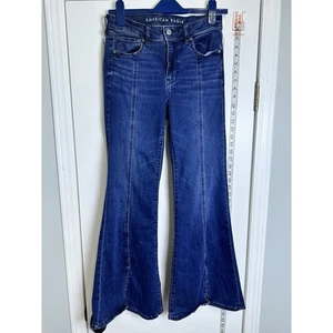 American Eagle Festival Schlag Stretch Glockenboden weites Bein Jeans Größe 6 28x29 - Bild 1 von 10