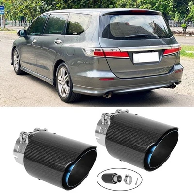 Par Doble 2.5" a 3.5" Acero Inoxidable Cuádruple Punta de Escape Carbono Para Honda Odyssey Foto 1 de 4